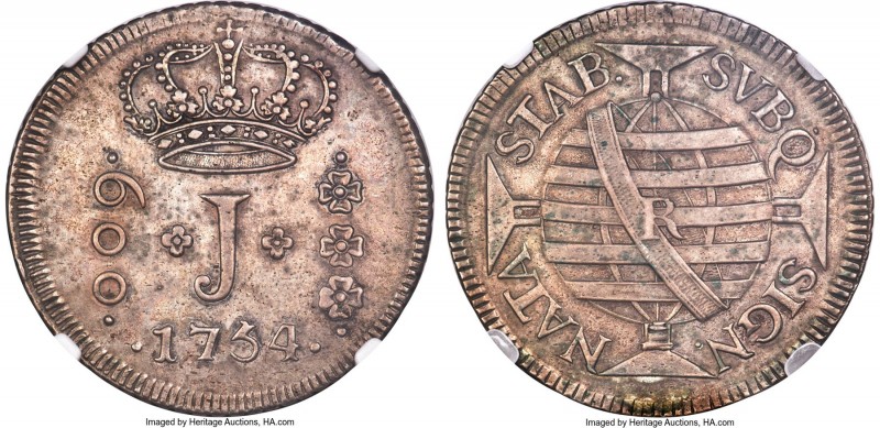 Jose I 600 Reis 1754-R AU Details (Tooled) NGC, Rio de Janeiro mint, KM187, LMB-...