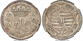 Jose I 600 Reis 1760-B AU Details (Cleaned) NGC, Bahia mint, KM179, LMB-228. The only representative of this date and mint listed by NGC and quite sca...