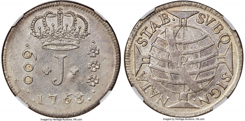 Jose I 600 Reis 1765-R AU Details (Harshly Cleaned) NGC, Rio de Janeiro mint, KM...