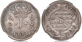 Jose I 600 Reis 1774-R XF Details (Tooled) NGC, Rio de Janeiro mint, KM194, LMB-295A, Bentes-200.04. Retrograde N's on the reverse variety. An example...