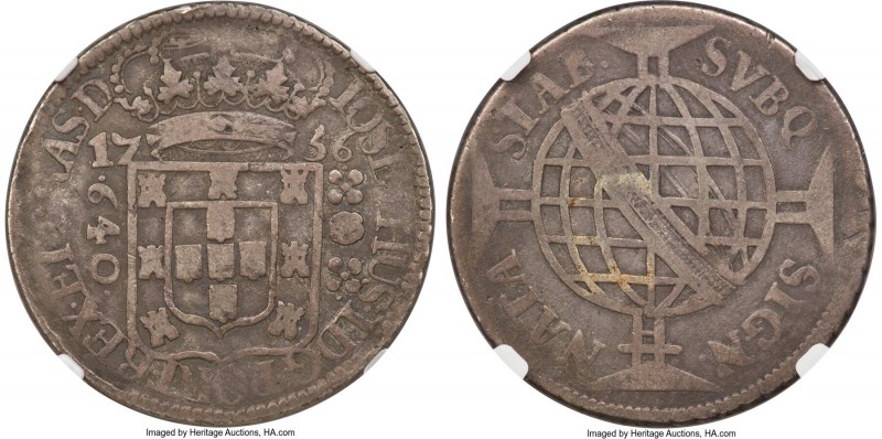 Jose I 640 Reis 1756-(L) VF25 NGC, Lisbon mint, KM170.2, LMB-168, Bentes-191.02....