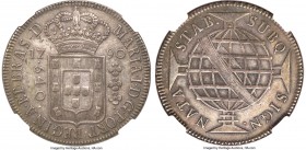 Maria I 640 Reis 1790-(L) AU50 NGC, Lisbon mint, KM222.3, LMB-367. Full Arch / High Crown variety. Dressed in steel tone over features displaying bala...