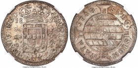 Maria I 640 Reis 1805-B XF Details (Damaged) NGC, Bahia mint, KM231.2, LMB-375. Decorated with a light amber patina and imbued with scant traces of mi...
