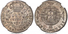 João VI 640 Reis 1822-R MS61 NGC, Rio de Janeiro mint, KM325.2, LMB-475. Mintage: 565. An elusive issue with only two others noted in the NGC populati...