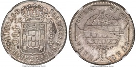 João Prince Regent 960 Reis 1815-R XF45 NGC, Rio de Janeiro mint, KM307.3 (Rare), LMB-425B. Alternated legends variety. Struck over a Pillar 8 Reales....