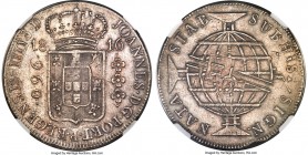 João Prince Regent 960 Reis 1816-M AU53 NGC, Minas Gerais mint, KM307.2, LMB-439. A very rare issue in the Brazilian 960 Reis series, struck during on...