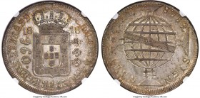 João VI "Shield Obverse" 960 Reis 1818-R MS62 NGC, Rio de Janeiro mint, KM326.1, LMB-476b. A particularly attractive near-choice specimen of this shie...