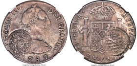 Minas Gerais. João Prince Regent Counterstamped 960 Reis ND (1808) VF30 NGC, KM240, LMB-442. Crowned arms counterstamp on the obverse, banded globe on...
