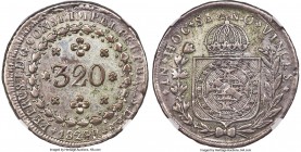 Pedro I 320 Reis 1824-R XF Details (Tooled) NGC, Rio de Janeiro mint, KM374 (Rare), LMB-495, Bentes-476.01. Mintage: 642. An issue that the Standard C...