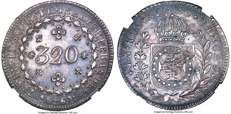 Pedro I 320 Reis 1826-R AU58 NGC, Rio de Janeiro mint, KM374, LMB-497a, Bentes-4...