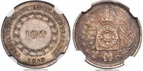 Pedro II 100 Reis 1848 AU Details (Cleaned) NGC, Rio de Janeiro mint, KM452, LMB-528. Mintage: 486. Possessing the lowest recorded mintage for this mi...