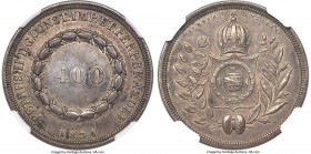Pedro II 400 Reis 1834 AU55 NGC, Rio de Janeiro mint, KM453, LMB-536. Well-struck and quite attractive for the grade, with elements of satin texture p...