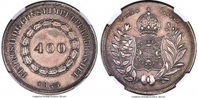 Pedro II 400 Reis 1844 AU Details (Cleaned) NGC, Rio de Janeiro mint, KM453, LMB-542, Bentes-579.07. A more attainable 400 Reis specimen than its earl...
