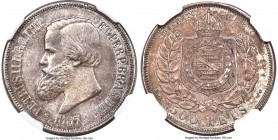 Pedro II 500 Reis 1887 AU Details (Cleaned) NGC, Rio de Janeiro mint, KM480, LMB-639. By far the scarcest date in the series, which saw only 769 minte...