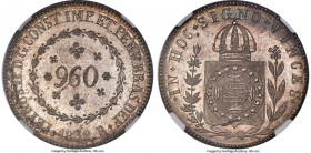 Pedro II 960 Reis 1832-R MS65 NGC, Rio de Janeiro mint, KM385, LMB-517. Full Gem Mint State by all regards, with prominent die polish evident througho...