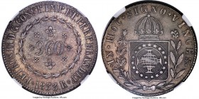 Pedro II 960 Reis 1833-R AU53 NGC, Rio de Janeiro mint, KM385, LMB-518, Bentes-500.02. A classic rarity in the Brazilian series and the finest certifi...