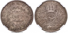 Pedro II 1000 Reis 1849 XF45 NGC, Rio de Janeiro mint, KM459, LMB-566, Bentes-593.01. A scarce issue with a miniscule mintage of 965 pieces in total, ...