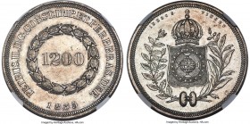 Pedro II 1200 Reis 1835 UNC Details (Cleaned) NGC, Rio de Janeiro mint, KM454, LMB-553. The second year for the type, and one which rarely can be foun...