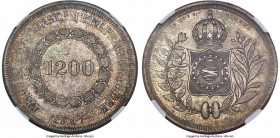 Pedro II 1200 Reis 1847 AU Details (Cleaned) NGC, Rio de Janeiro mint, KM454, LMB-560. The final date in the series, the noted cleaning appearing exce...