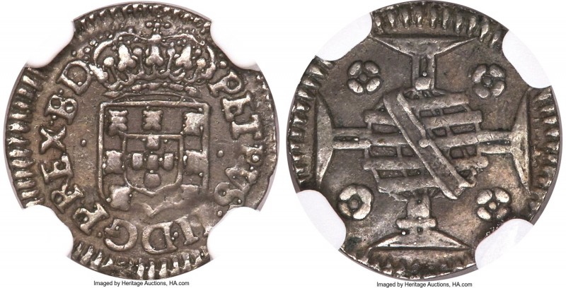 Pedro II 20 Reis ND (1700-1702)-(P) AU53 NGC, Pernambuco mint, KM74, LMB-138, Be...