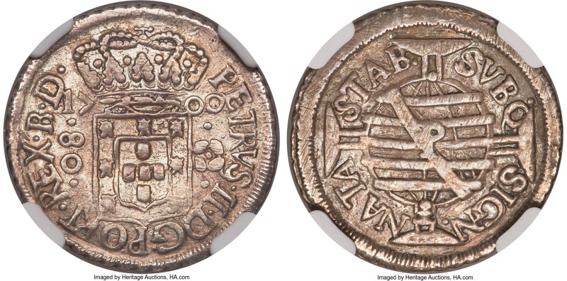 Pedro II 80 Reis 1700-P XF Details (Tooled) NGC, Pernambuco mint, KM87.2, LMB-14...