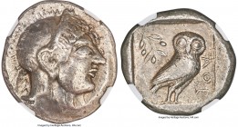 ATTICA. Athens. Ca. 510/500-480 BC. AR tetradrachm (25mm, 17.38 gm, 3h). NGC Choice VF S 5/5 - 3/5. Pre-Persian Class. Head of Athena right, hair in w...