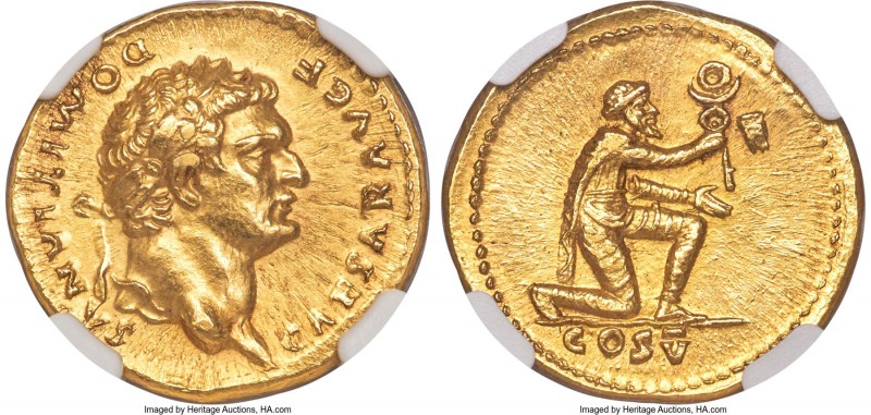 Domitian, as Caesar (AD 81-96). AV aureus (20mm, 7.25 gm, 6h). NGC MS 5/5 - 4/5,...