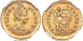 Aelia Eudoxia, Eastern Roman Empire (AD 400-404). AV solidus (20mm, 4.48 gm, 6h). NGC Choice AU 5/5 - 3/5, brushed. Constantinople, AD 402-403. AEL EV...