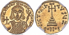 Philippicus (Bardanes) (AD 711-713). AV solidus (20mm, 4.51 gm, 6h). NGC Choice MS S 5/5 - 4/5. Constantinople, 7th officina. D N FILЄPICЧS-MЧL-TЧS AN...