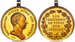 Bavaria. Maximilian I Joseph gold Specimen Service Medal of 6 Ducats ND (1806) SP65 PCGS, cf. Wittelsbach-2478 (in silver). 36mm. 20.96gm. An elusive ...