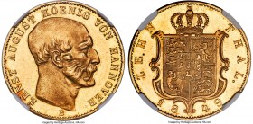 Hannover. Ernst August gold 10 Taler 1849-B MS63 S Prooflike NGC, Hannover mint, KM212, Fr-1175, J-125, D&S-104. The inaugural date for this only thre...