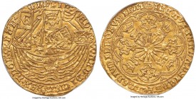 Edward IV (1st Reign, 1461-1470) gold Ryal ND (1467-1469) MS62 PCGS, Tower mint, Crown mm, Light coinage, S-1950, N-1549, Schneider-360 var. (punctuat...
