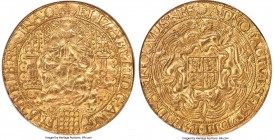 Elizabeth I (1558-1603) gold Sovereign of 30 Shillings ND (1584-1586) AU Details (Plugged) NGC, Tower mint, Escallop mm, Sixth Issue, S-2529, N-2003 (...