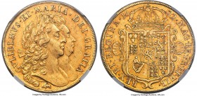 William & Mary gold "Elephant & Castle" 5 Guineas 1692 AU53 NGC, KM479.2, S-3423, Schneider-Unl. A gratifyingly lustrous, gently circulated representa...