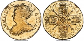 Anne gold 1/2 Guinea 1710 MS63 NGC, KM527, S-3575, Schneider-538. Stunningly lustrous, this superbly choice example immediately reveals a degree of mi...