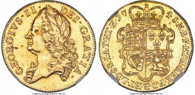 George II gold 5 Guineas 1748 AU Details (Repaired, Polished) NGC, KM586.2, S-3666, Schneider-565. A modestly circulated example of this highly popula...