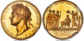 George IV gold Proof "Coronation" Medal 1821 PR63 Ultra Cameo NGC, Eimer-1146a, BHM-1070. 35mm. 31.4gm. By Benedetto Pistrucci. An exquisite represent...