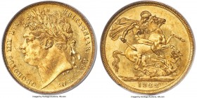 George IV gold Sovereign 1822 MS64 PCGS, KM682, S-3800, Marsh-6. Satiny and well struck, with cartwheel luster and lovely gold color, only minute tick...