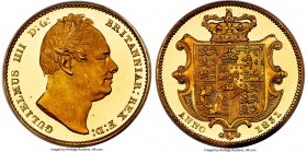 William IV gold Proof Sovereign 1831 PR65 Deep Cameo PCGS, KM717, S-3829B, W&R-261. Plain edge. Of commendable quality for this contested Proof emissi...