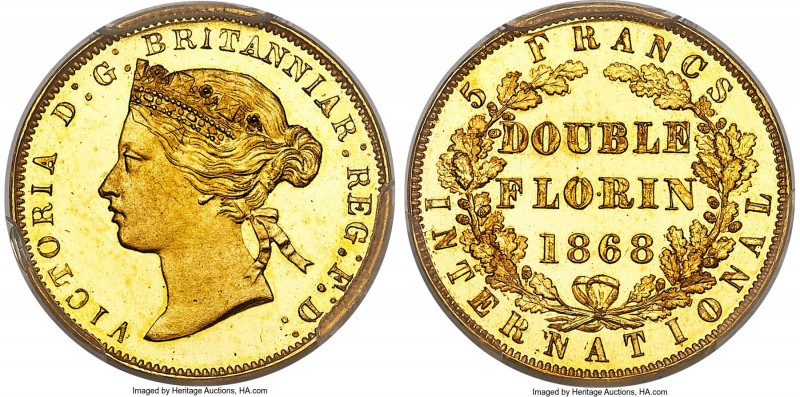 Victoria gold Proof Pattern Double Florin (5 Francs) 1868 PR65 Deep Cameo PCGS, ...