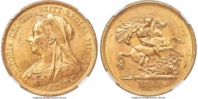 Victoria gold 5 Pounds 1893 MS62 NGC, KM787, S-3872. A popular gold type bearing the final bust design of Victoria's reign (the "Veiled Head") and fea...