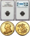 Victoria 10-Piece Certified gold & silver Proof Set 1893 NGC, 1) 3 Pence - PR64, S-3942 2) 6 Pence - PR65, S-3941 3) Shilling - PR64, S-3940 4) Florin...