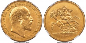 Edward VII 4-Piece Certified gold Matte Proof Set 1902 NGC, 1) 1/2 Sovereign PR62, KM804, S-3974A 2) Sovereign PR63, KM805, S-3969 3) 2 Pounds PR63, K...