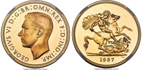 George VI 4-Piece Certified gold Proof Set 1937 NGC, 1) 1/2 Sovereign - PR65★, KM858, S-4077 2) Sovereign - PR65, KM859, S-4076 3) 2 Pounds - PR64+, K...