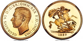 George VI 4-Piece Certified gold Proof Set 1937 NGC, 1) 1/2 Sovereign - PR65, KM858, S-4077 2) Sovereign - PR64 Cameo, KM859, S-4076 3) 2 Pounds - PR6...