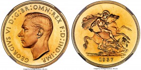 George VI 4-Piece Certified gold Proof Set 1937 NGC, 1) 1/2 Sovereign - PR64+★, KM858, S-4077 2) Sovereign - PR62, KM859, S-4076 3) 2 Pounds - PR64★, ...
