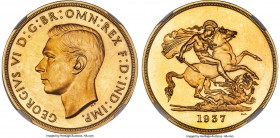 George VI 4-Piece Certified gold Proof Set 1937 NGC, 1) 1/2 Sovereign - PR64, KM858, S-4077 2) Sovereign - PR64★, KM859, S-4076 3) 2 Pounds - PR64, KM...