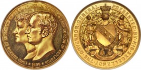 British India. "Lord & Lady Curzon - Viceroy of India" gold Proof Presentation Medal 1899 PR63 Ultra Cameo NGC, BHM-3643, Eimer-1835, Pudd-899.1 (RRR)...