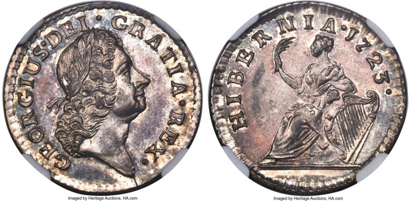 George I silver Pattern Farthing 1723 MS65 NGC, KM119a, S-6604. An exceptionally...