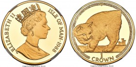 British Dependency. Elizabeth II 5-Piece gold Pattern "Cats" Proof Set 1988 Ultra Cameo NGC, 1) Unadopted "Manx Cat" Crown - PR68, KM-Unl. Cat fully f...